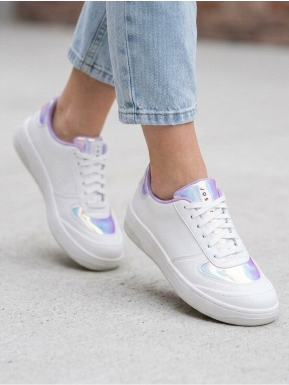 Joshua Sanders White Iridescent Accent Sneakers Euro 38